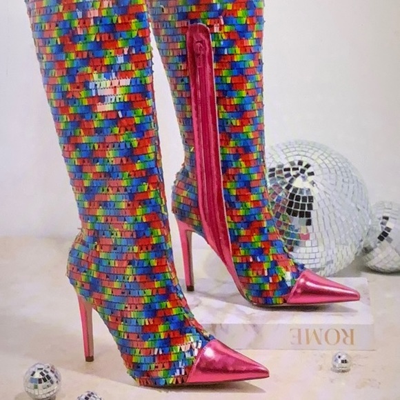 🤶💞Host Picks💞Colorful Heeled Boots - Picture 1 of 8